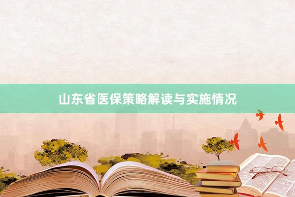 山东省医保策略解读与实施情况